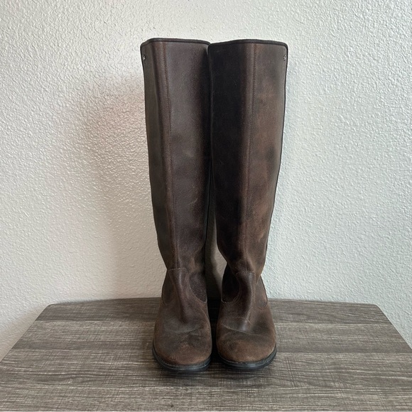 Lacoste Rosemont 5 CLW Leather Riding Boot Women’s Size 7 Elastic Calf Brown - Picture 4 of 9